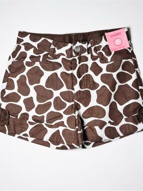 NWT Deadstock Gymboree Giraffe Print Cuffed Shorts Y2K Style 7 Whimsygoth Indie